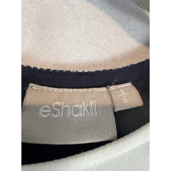 eShakti Swing Dress Bow Front Floral Houndstooth Cottagecore Size S/6 - Picture 4 of 5